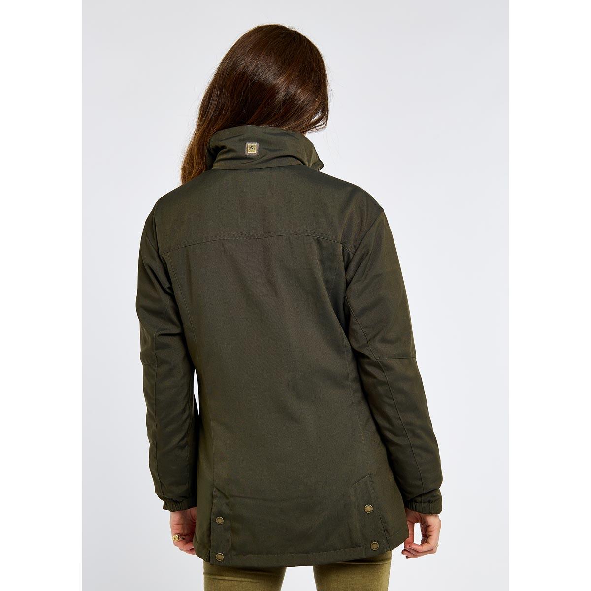 Olive Dubarry Womens Sherwood Waterproof Jacket On Model Back