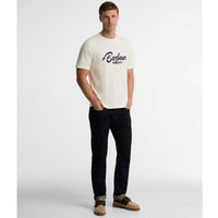Whisper White Barbour Mens Hook Relaxed Graphic T-Shirt ON MODEL
