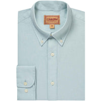 Surf Blue Stripe Schoffel Mens Walsingham Linen Shirt