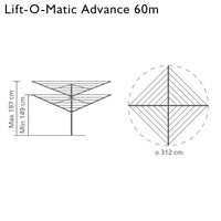 Brabantia Rotary Lift-O-Matic Advance With Cover And Peg Bag
