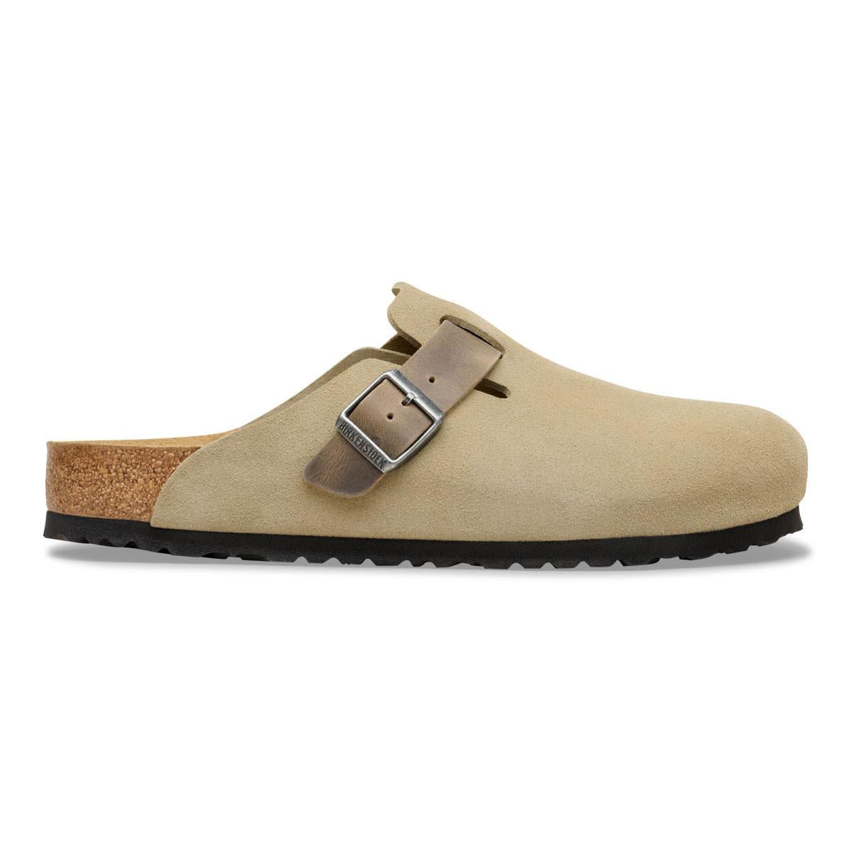Faded Khaki Birkenstock Boston Mixed Leather Side