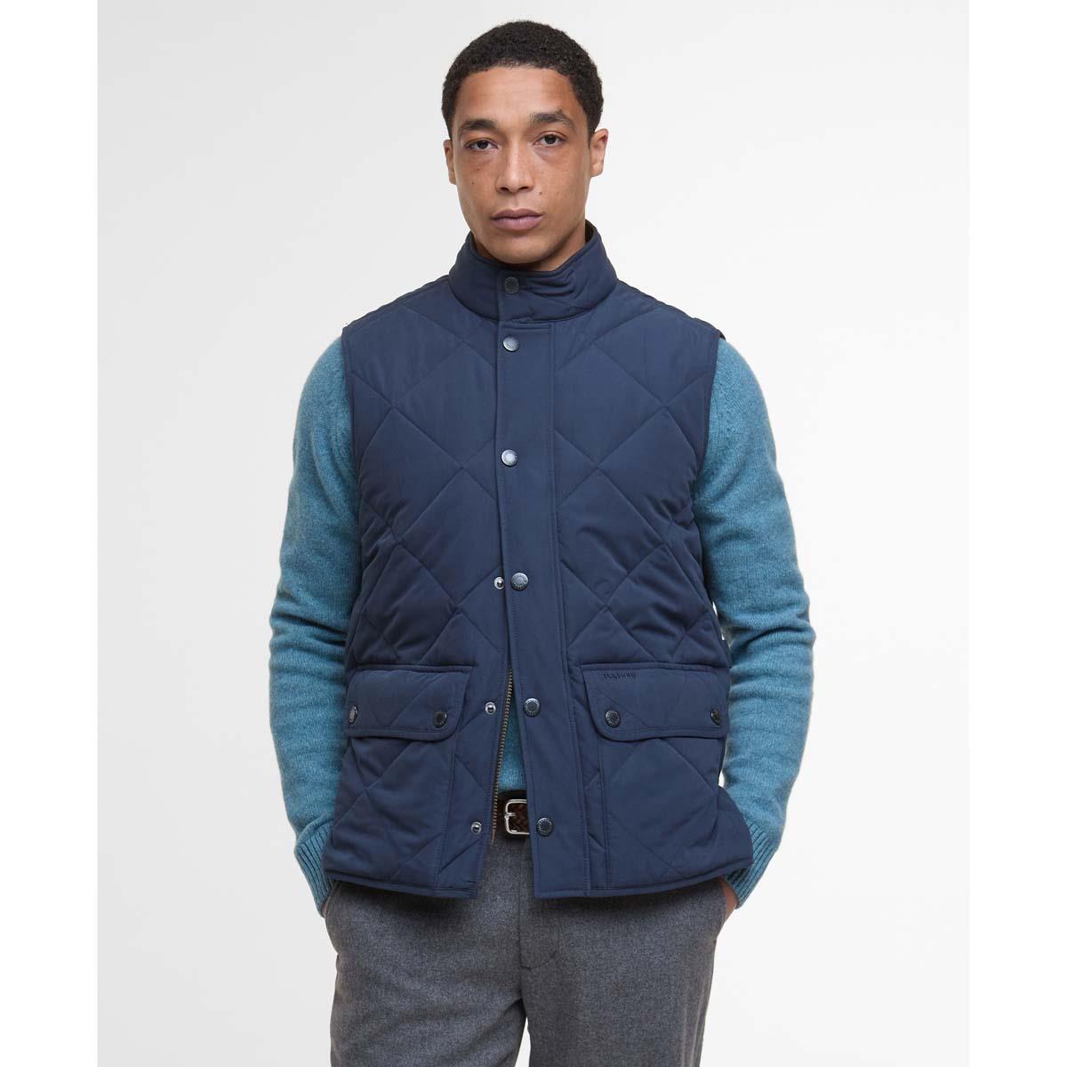 Barbour Mens Winter Lowerdale Quilted Gilet Navy front model