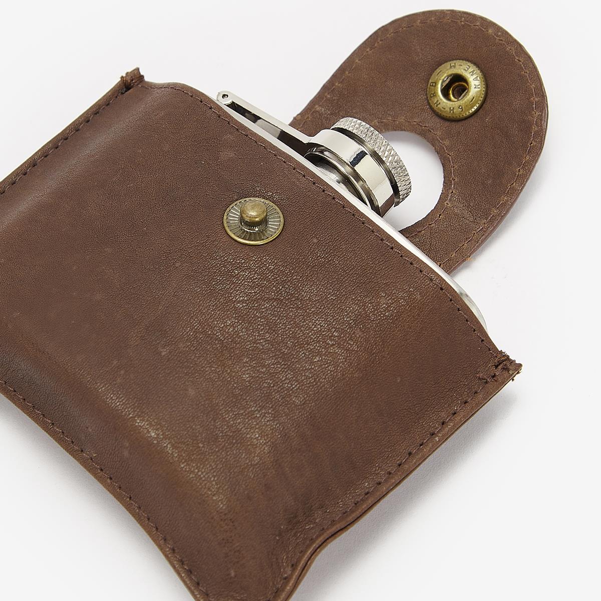 Barbour 4oz Hinged Hip Flask / Brown MAC0344BR711 / One