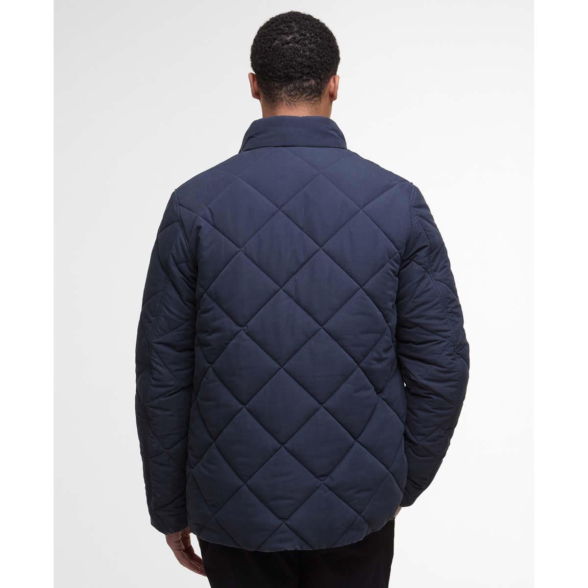 Dark Navy Barbour Mens Winter Chelsea Quilted Jacket Back