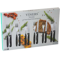 Viners 12 Piece Steak Knife & Fork Set BOX