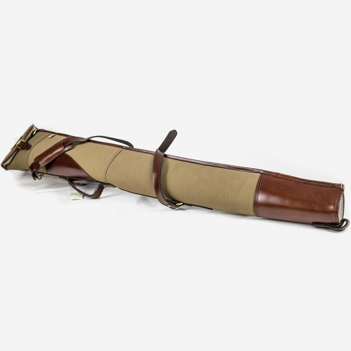 Teales Huntsman Brandy Leather & Khaki Canvas 30 Inch Buckle Gun Slip