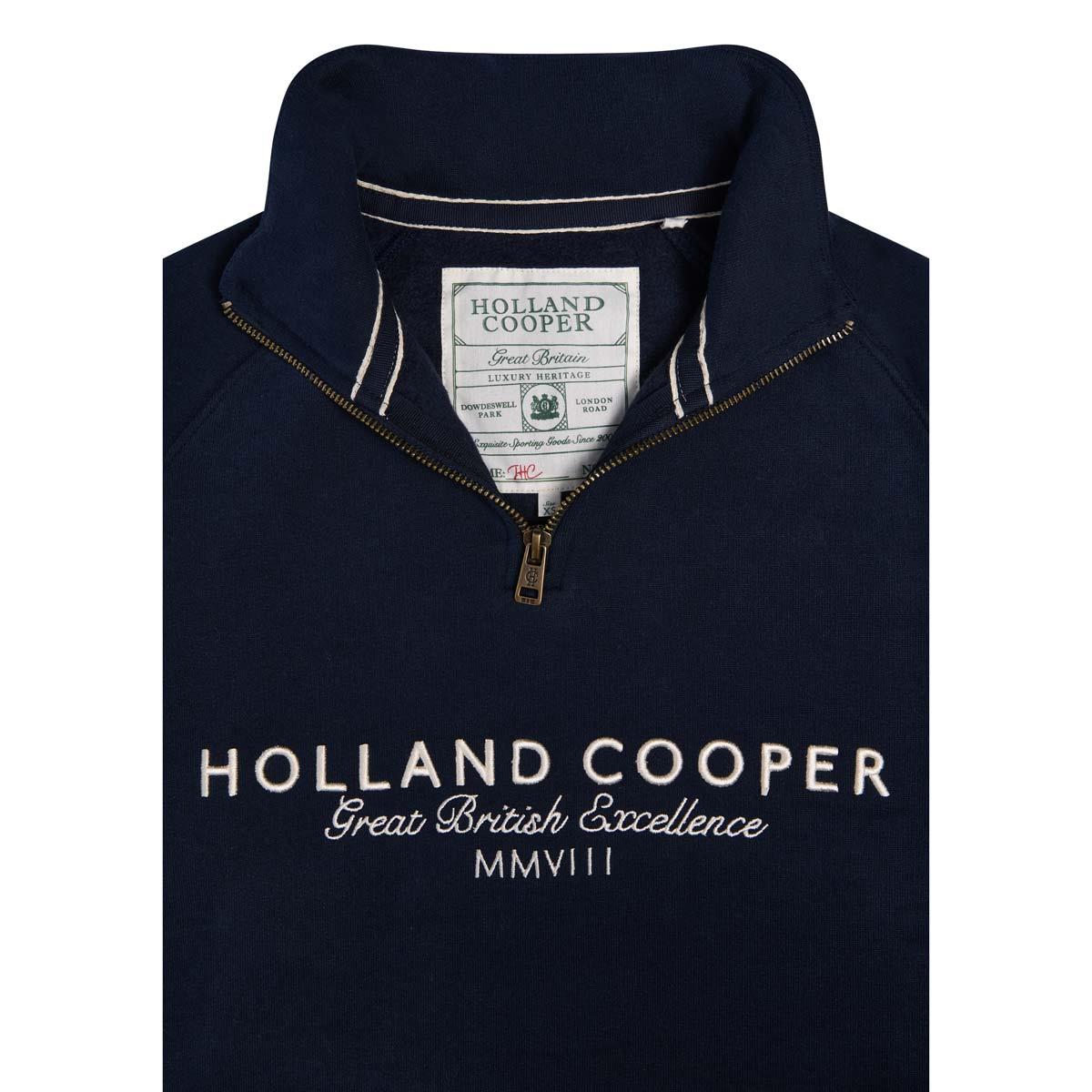 Ink Navy Holland Cooper Womens Sporting Goods Zip Henley Detail