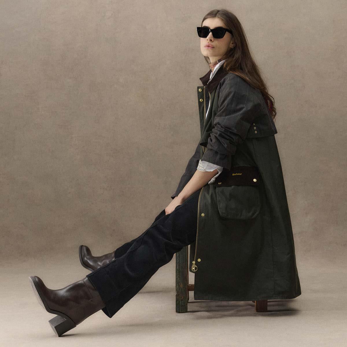 Barbour Womens Checked Kirklees Wax Jacket