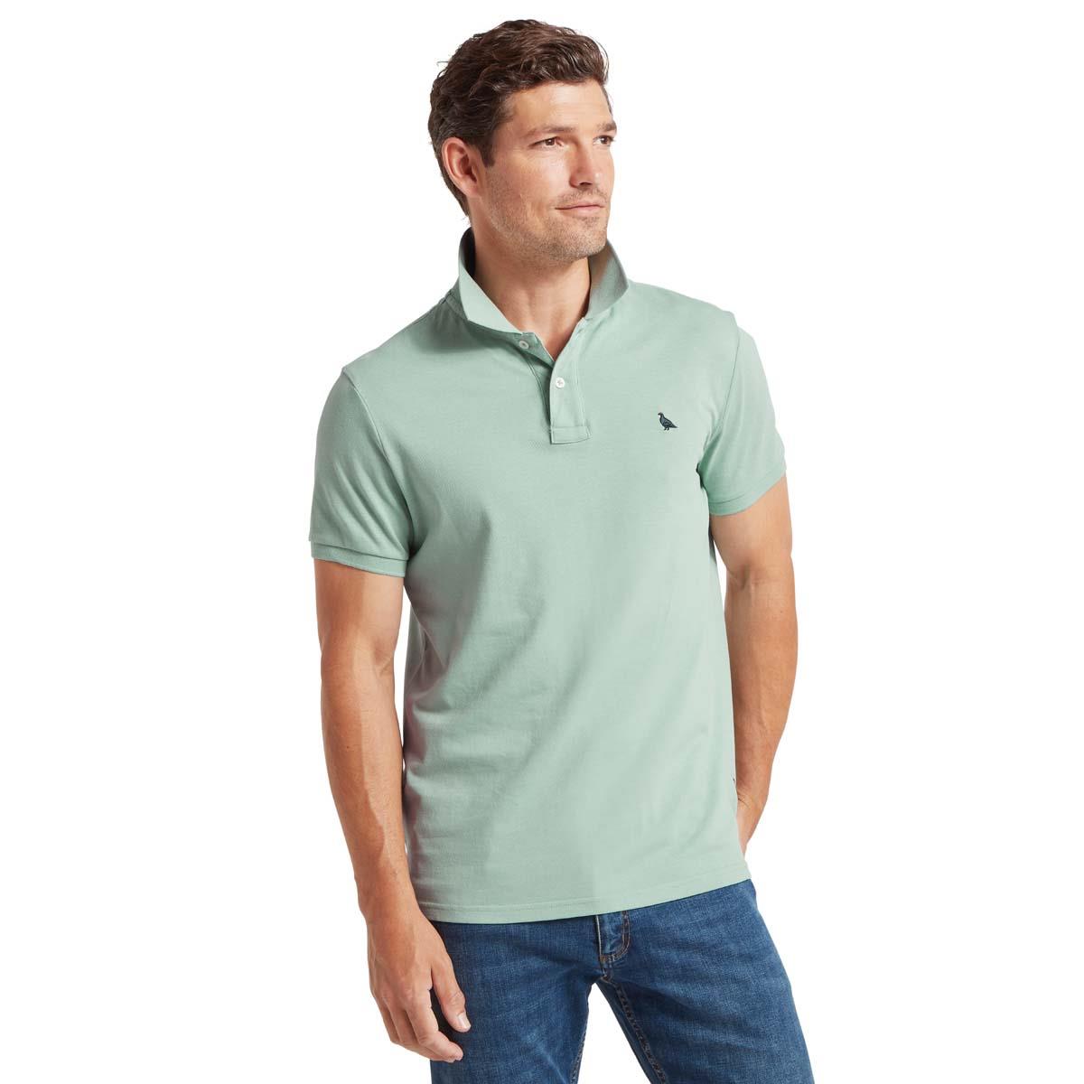 Surf Blue  Schoffel Mens St Ives Polo Shirt FRONT