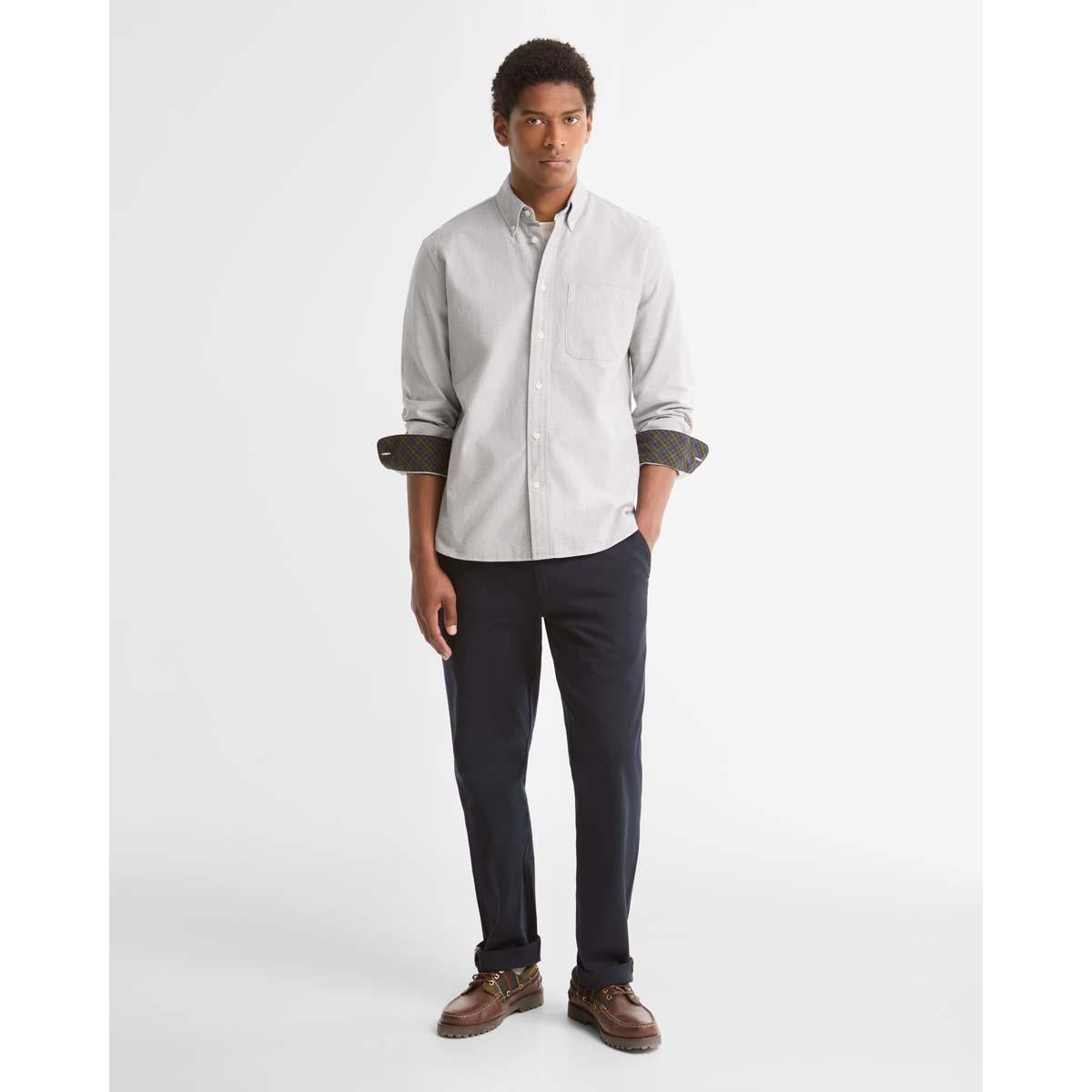 FOREST Barbour Mens Authentic Oxford Shirt FRONT ON MODEL