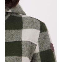 Limestone Check Swanndri Annmore Wool Overcoat DETAIL