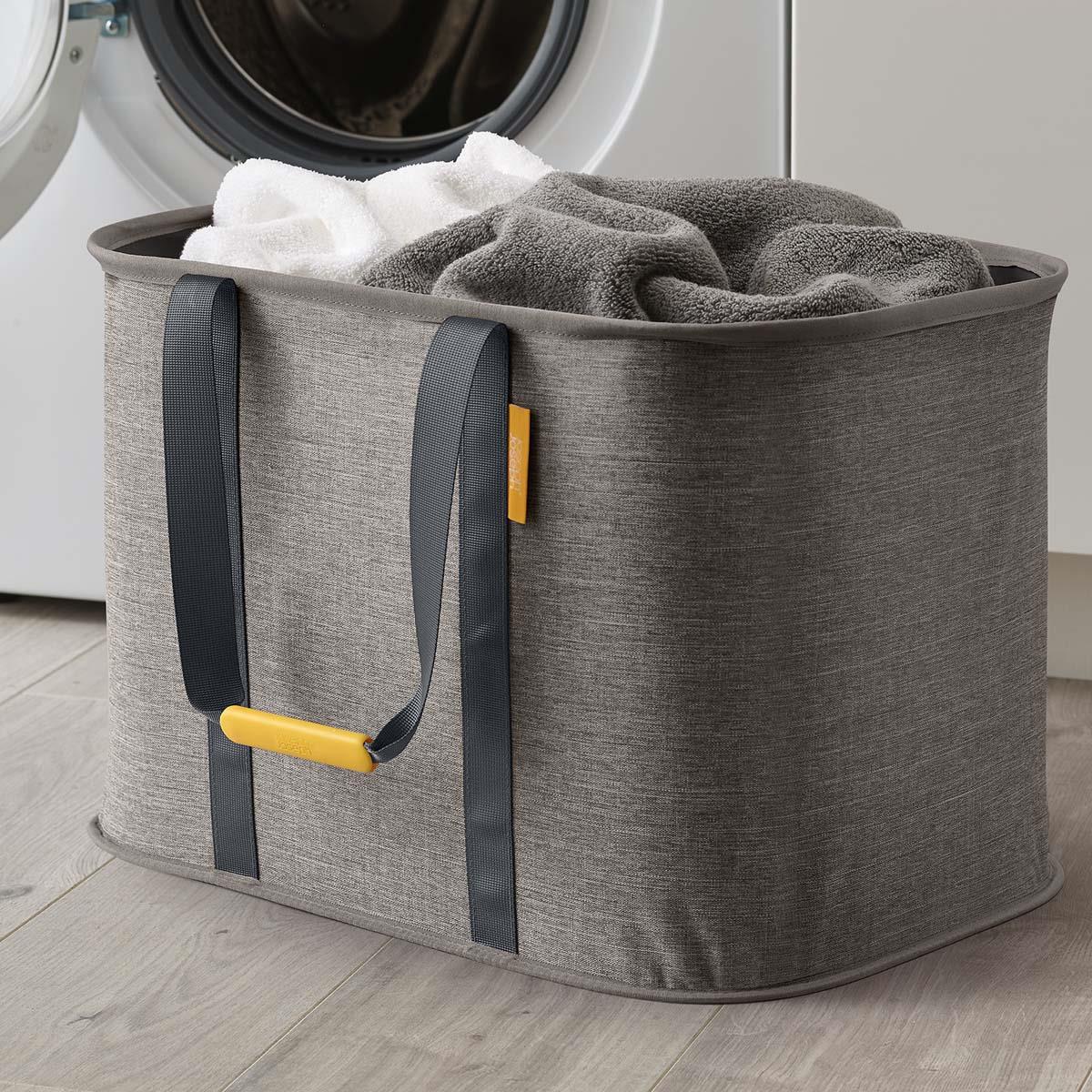 Grey Joseph Joseph Hold-All Max 55L Laundry Basket use
