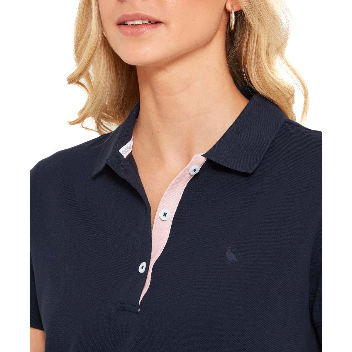Navy Schoffel Womens St Ives Polo Shirt COLLAR