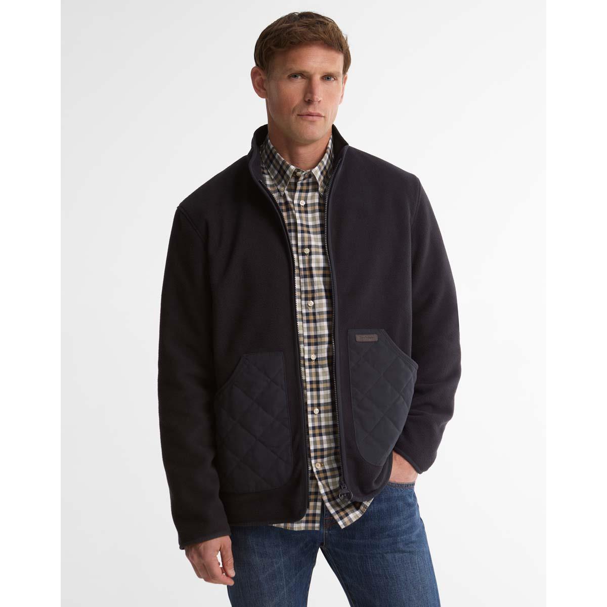 NAVY Barbour Mens Lowich Fleece Jacket FRONT