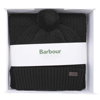 Black Barbour Mens Ramside Beanie and Scarf Gift Set