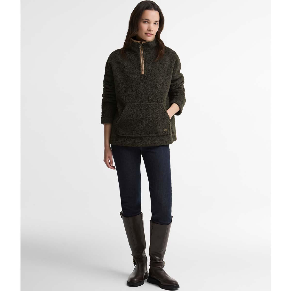 Barbour Womens Bamburgh Fleece Jumper Olive