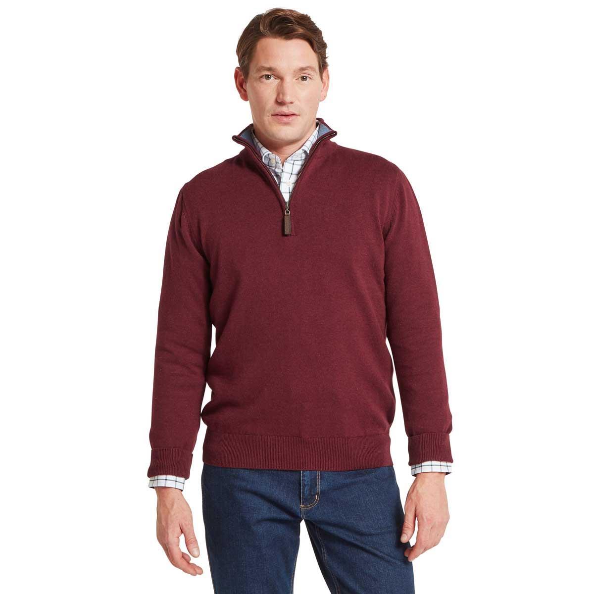 Schoffel Mens Calton Cotton Cashmere 1/4 Zip Jumper