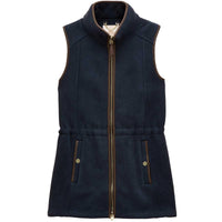 Navy Joules Womens Heritage Longline Fleece Gilet