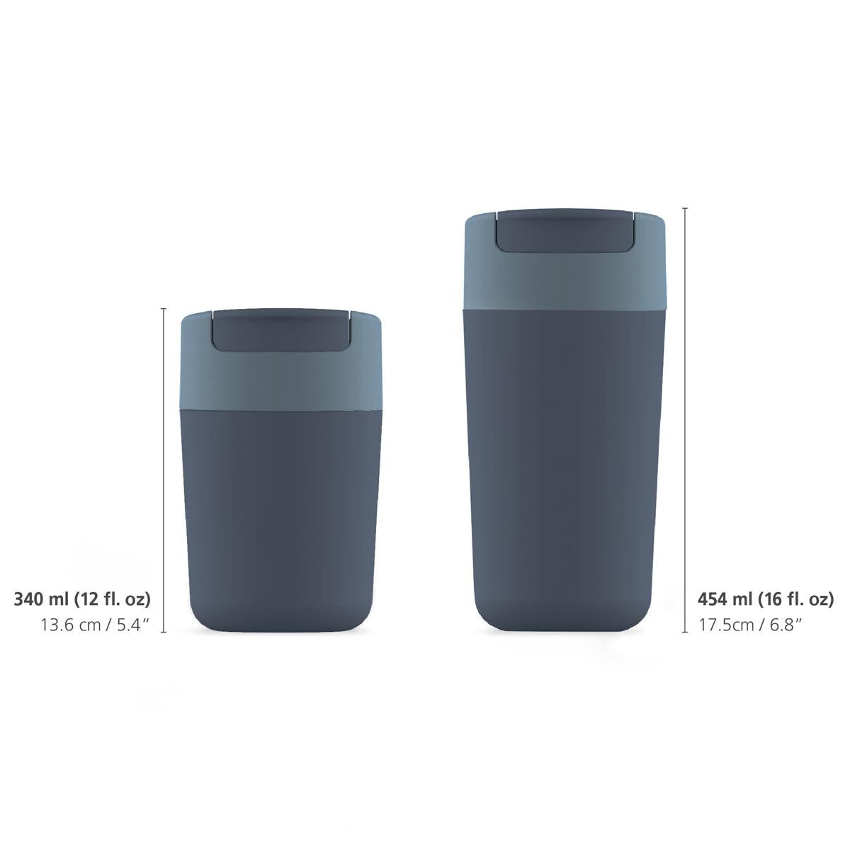 Blue Joseph Joseph Sipp Travel Mug 340ml dimensions