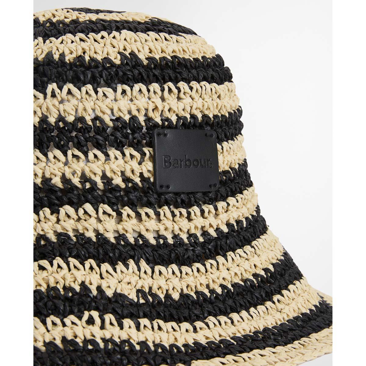 Black/Ecru Barbour Womens Annie Crochet Hat Badge