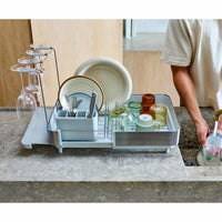 Joseph Joseph Extend Steel Plus Expandable Dish Drainer With Wine Glass Rack Lifestyle