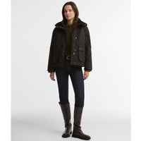 Rustic/Muted Barbour Womens Georgette Wax Jacket On Model