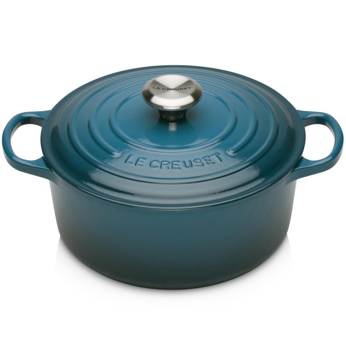 Deep Teal Le Creuset 28cm Cast Iron Round Casserole