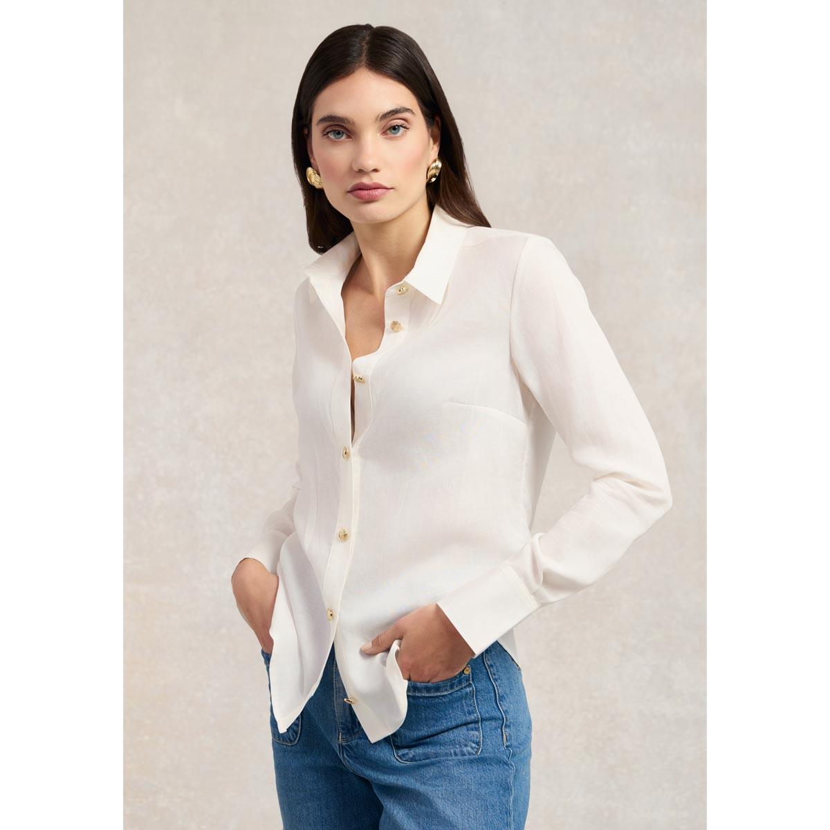 White Holland Cooper Womens Classic Shirt On Model