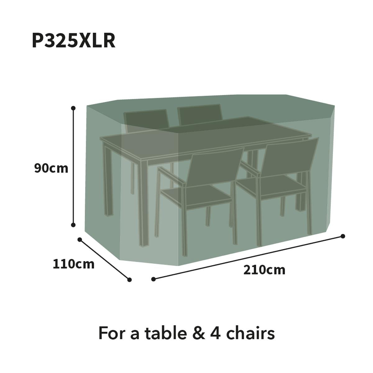 Bosmere Protector Rectangular Patio Set Cover 4 Seater P325XLR