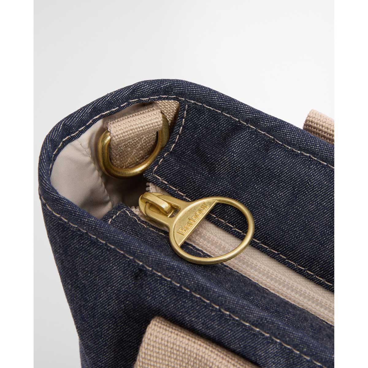 Indigo Barbour Mini Mya Denim Tote Bag zip2