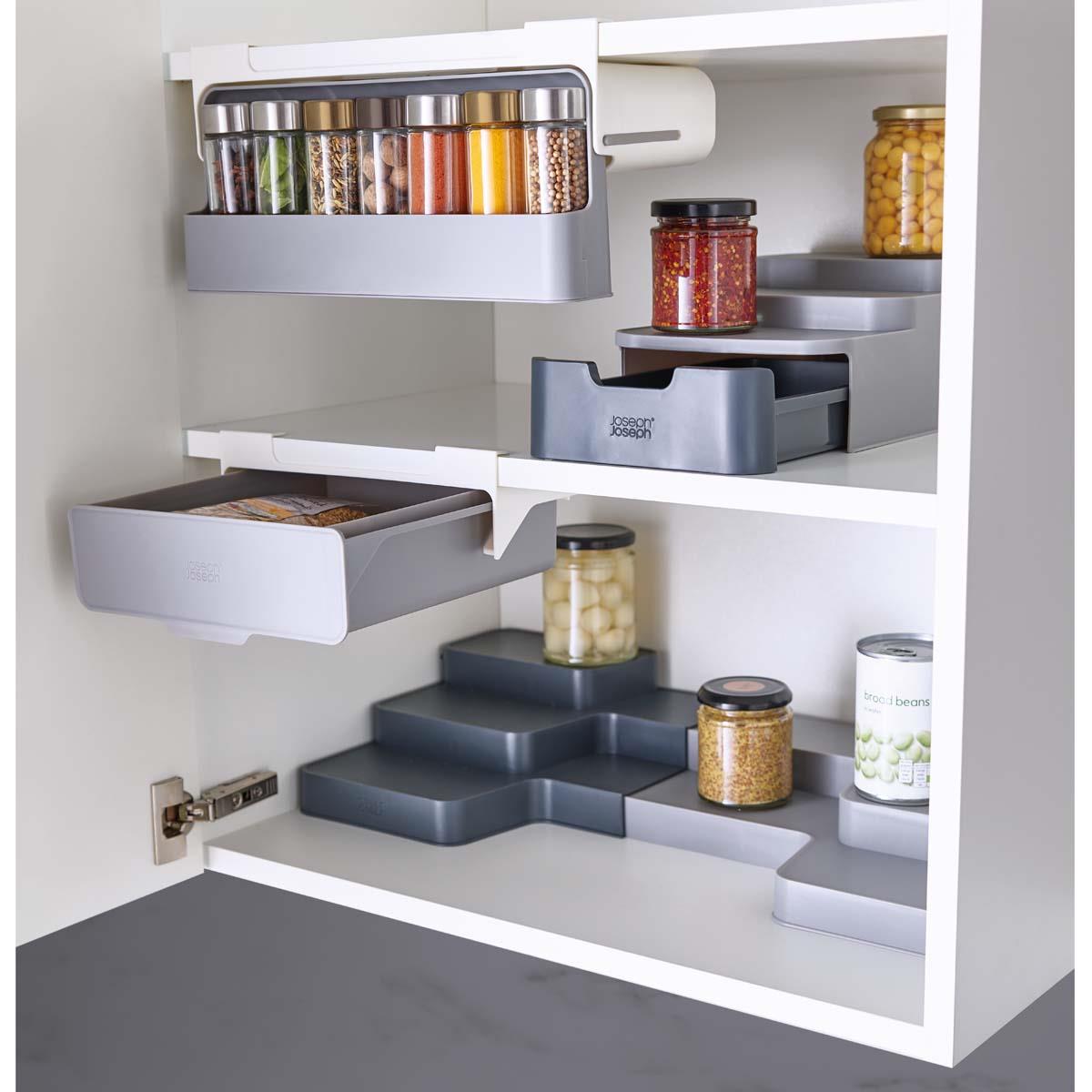 Grey Joseph Joseph CupboardStore Expandable Tiered Organiserer LS4