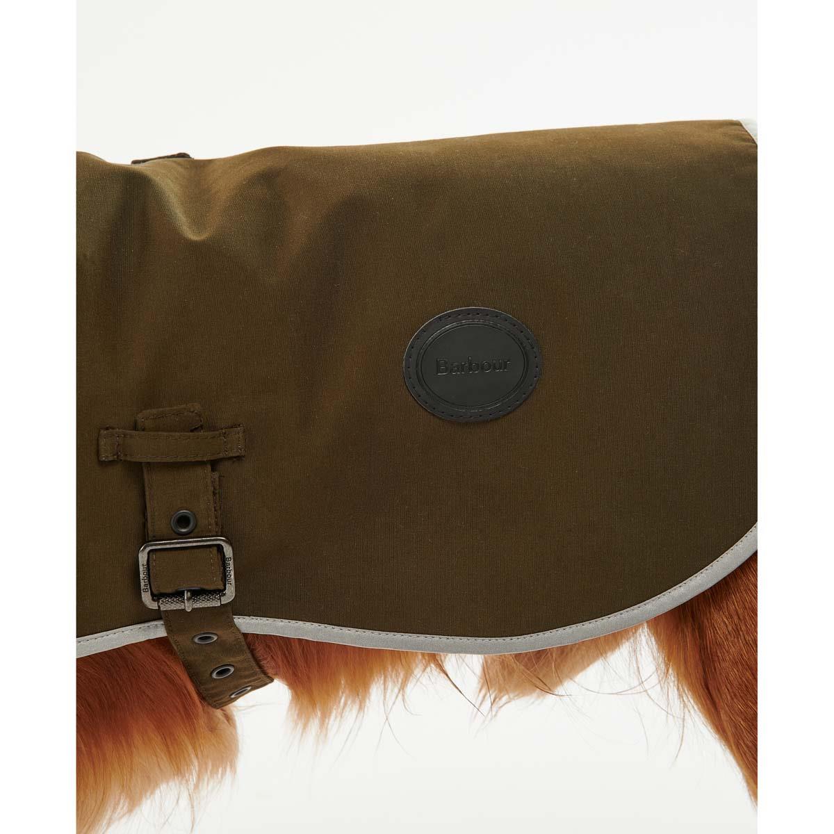 Olive Barbour Waterproof Dog Coat badge