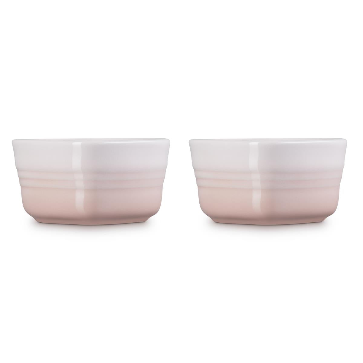 Le Creuset Stoneware Set Of 2 Heart Ramekins Shell Pink