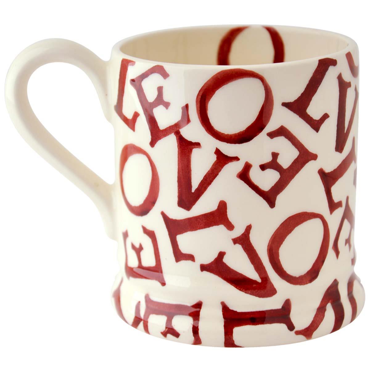 Emma Bridgewater L.O.V.E Polka Red Half Pint Mug RIGHT