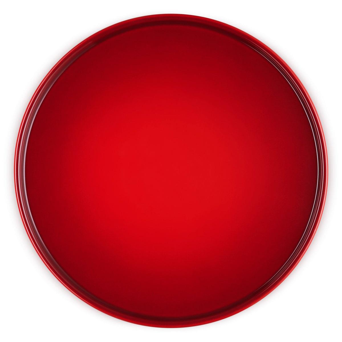 Cerise Le Creuset Stoneware Footed Cake Stand Top View