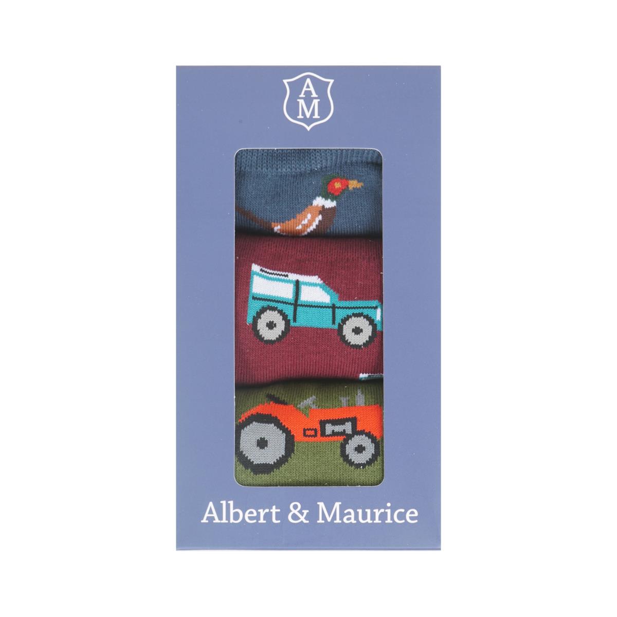 Albert and Maurice Mens Socks Gift Set Pack Of 3