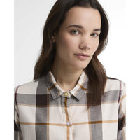 Ecru Muted Tartan Barbour Womens Moorland Shirt Chest
