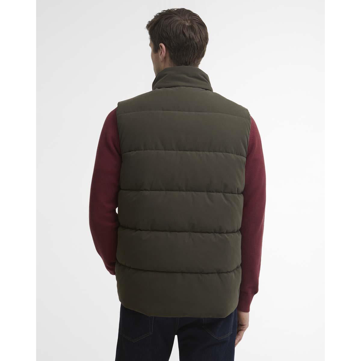 Dark Sage Barbour Mens Lonnen Gilet BACK