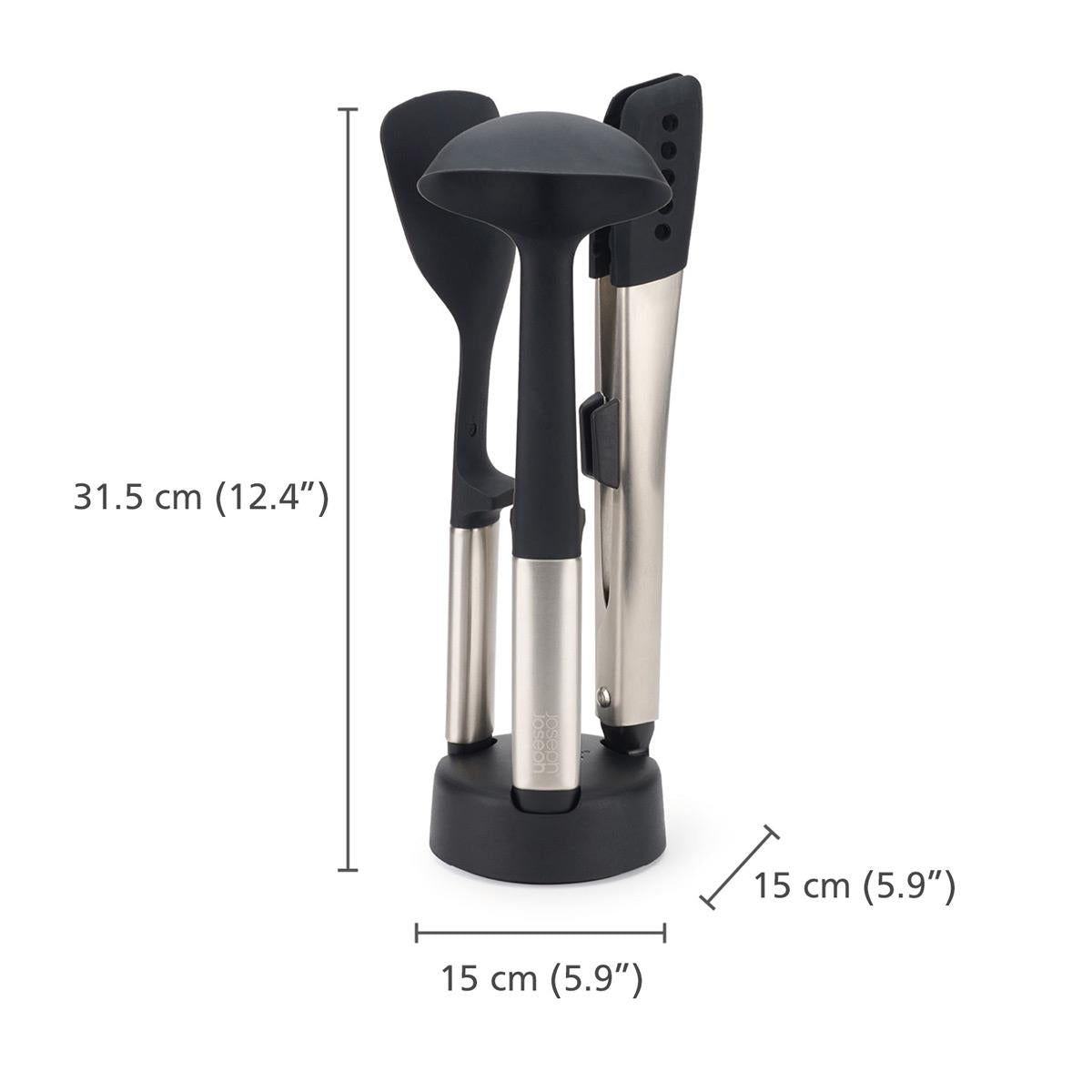 Joseph Joseph Elevate Fusion 3-piece Utensil Set With Stand Size Guide