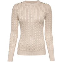 Oatmeal Holland Cooper Womens Seattle Cable Crew Neck Knitted Jumper