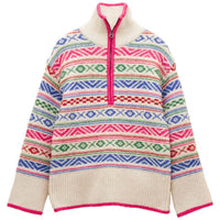 Joules Womens Allaway Fairisle Quarter Zip Jumper