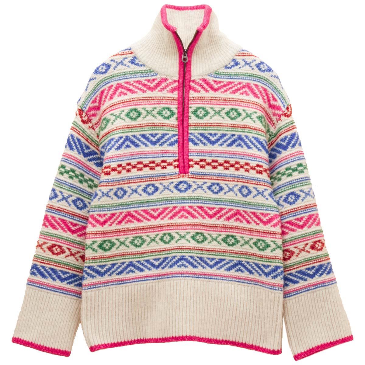 Joules Womens Allaway Fairisle Quarter Zip Jumper