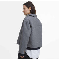 Grey Marl Barbour Womens Emery Overshirt Model Back