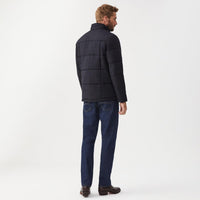Navy R.M. Williams Mens Patterson Creek Jacket On Model Rear