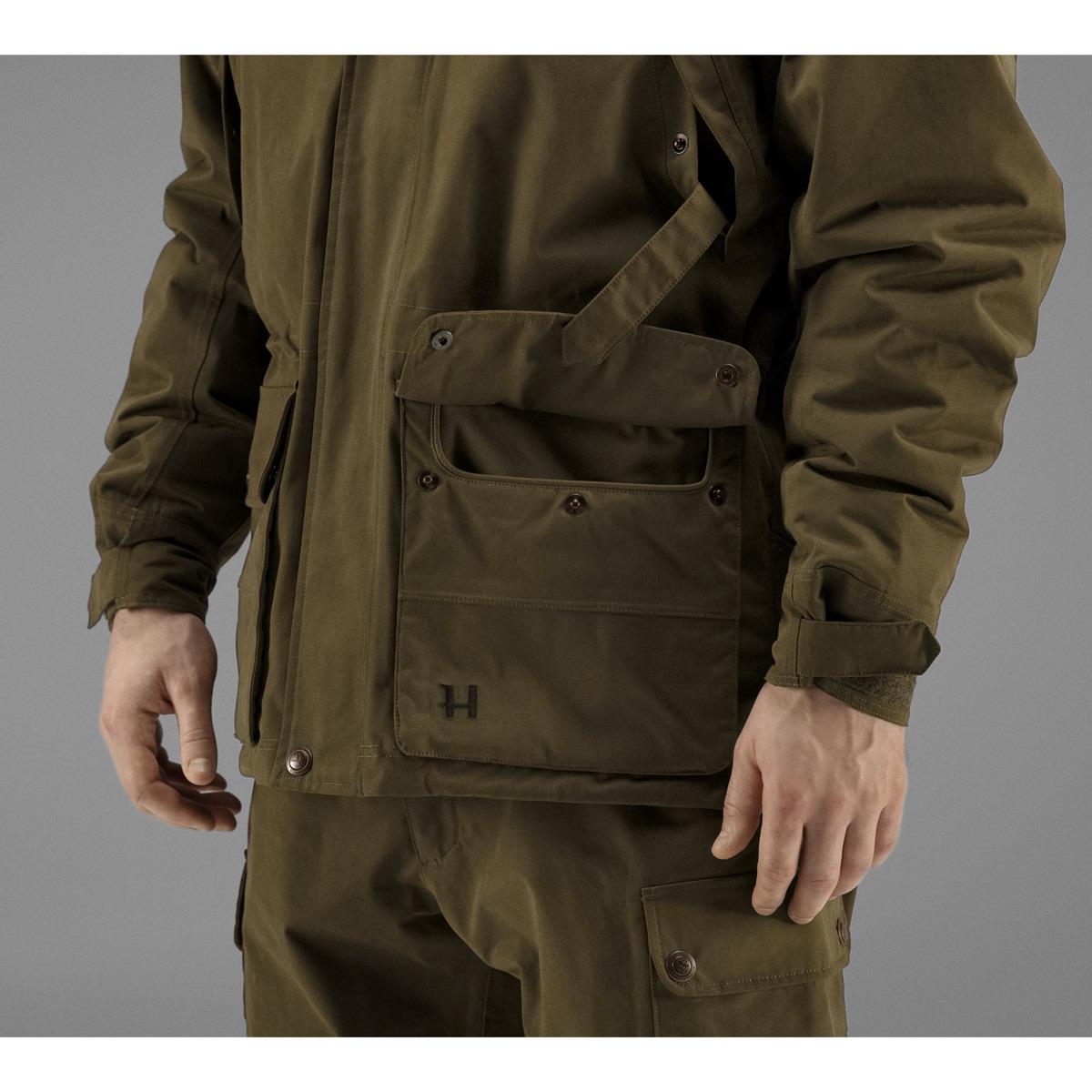 Warm Olive Harkila Mens Retrieve Jacket Pocket Detail