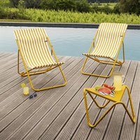 Miel Lafuma Maxi Transat Airlon Folding Stripe Deck Chair