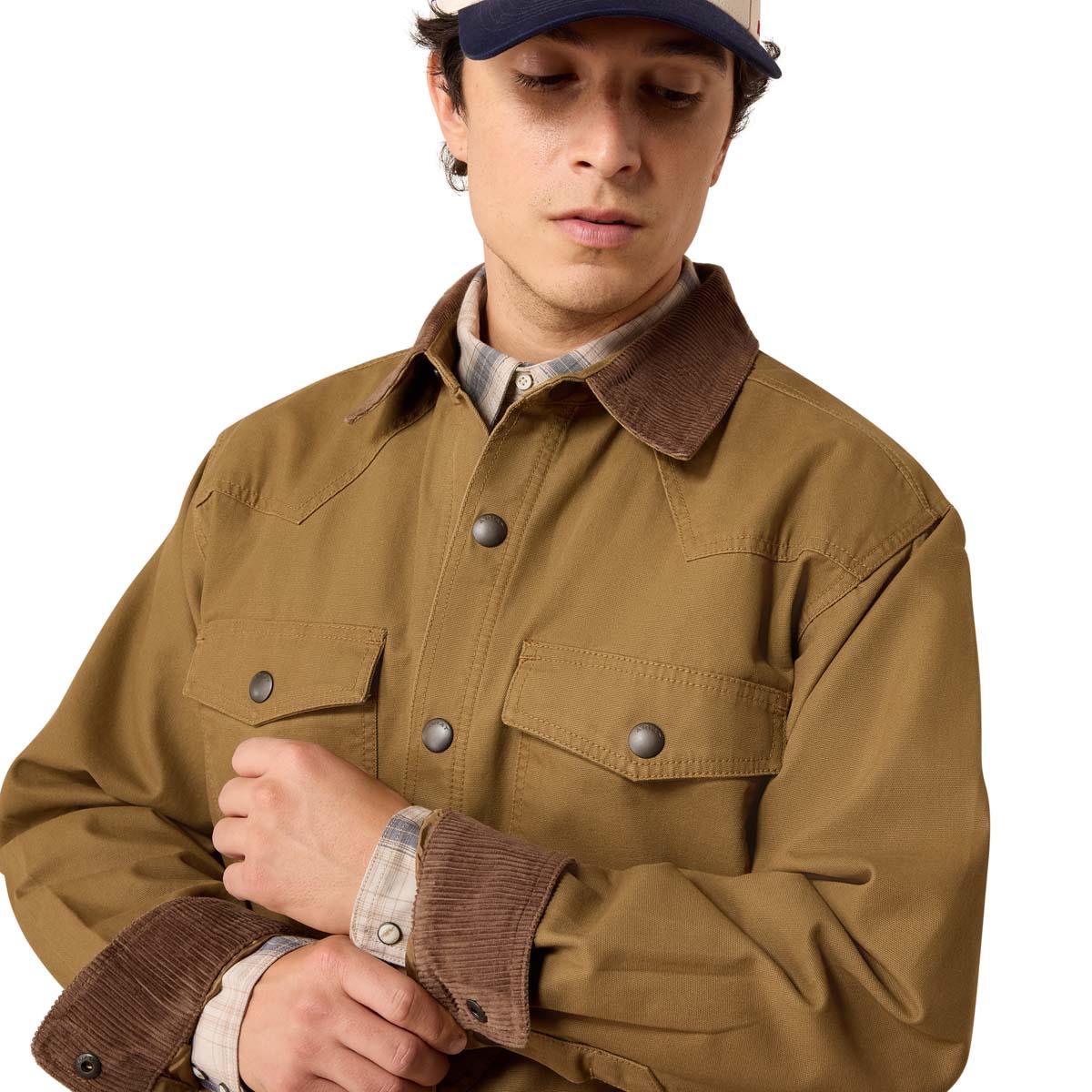 Kangaroo Ariat Mens Retro Canvas Shirt Jacket Detail
