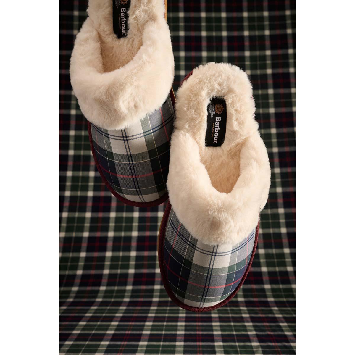 Barbour Womens Claudia Tartan Mule Slipper