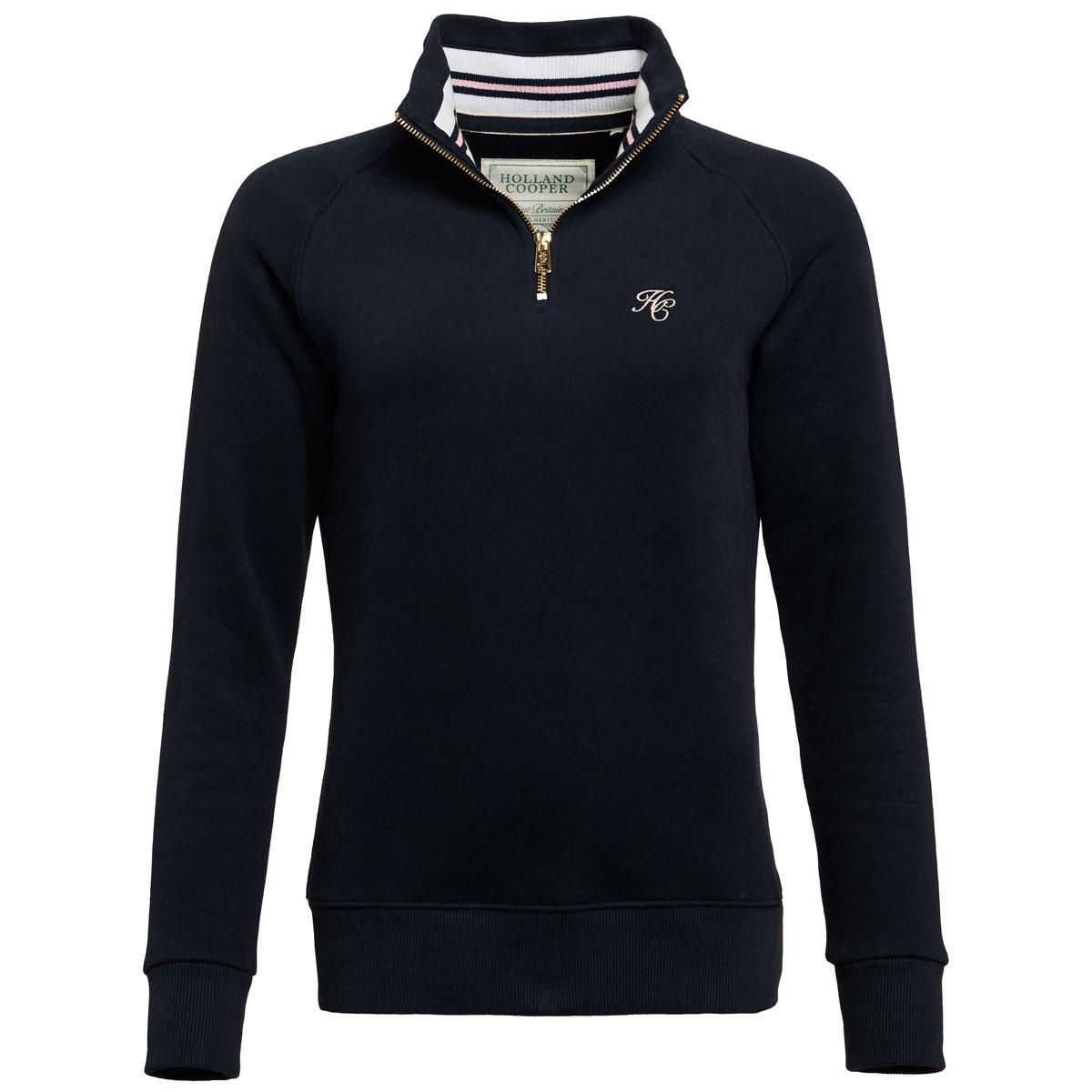 Ink Navy Holland Cooper Womens Burford Quarter Zip Sweater