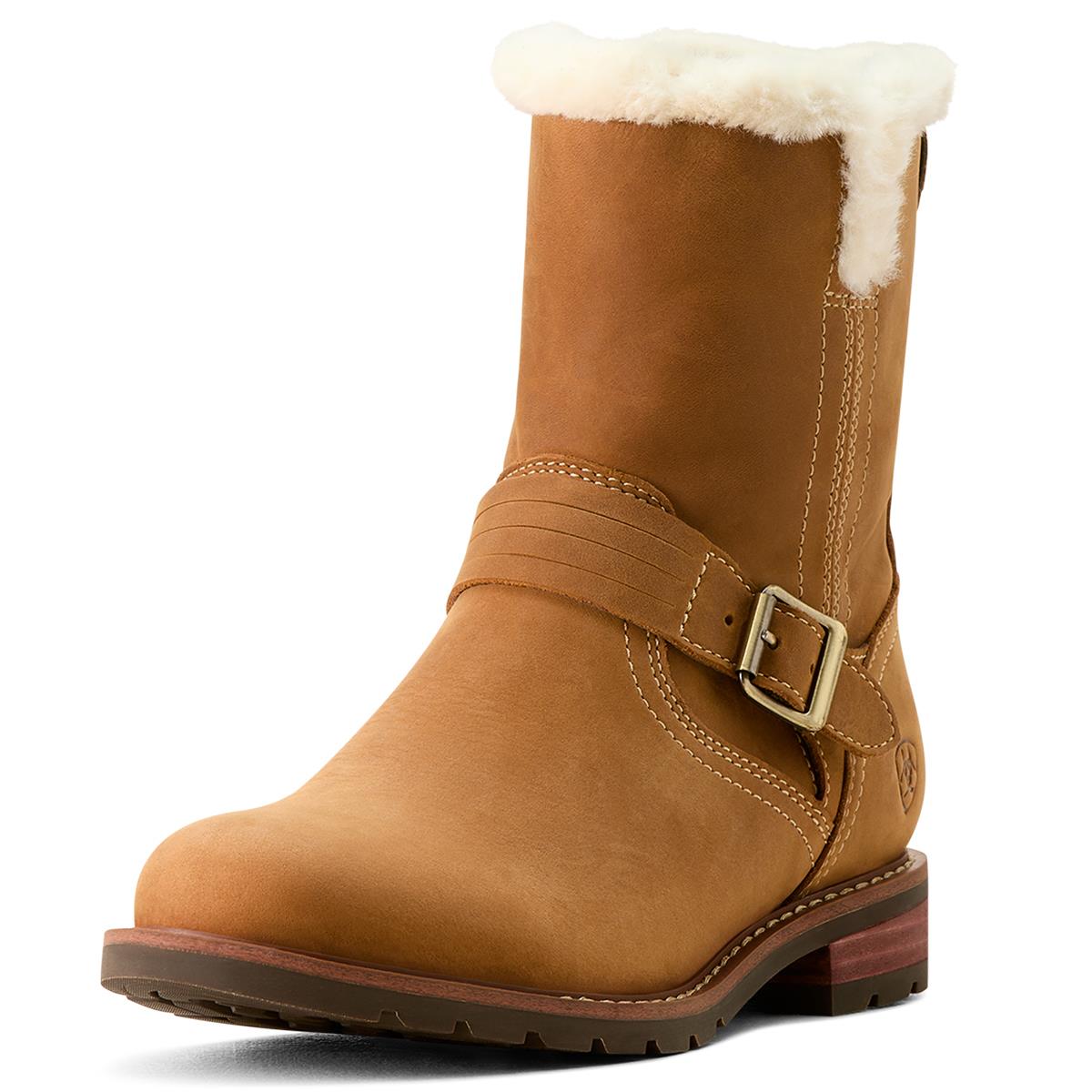 Caramel Tan Ariat Womens Savannah Sherpa Waterproof Boots